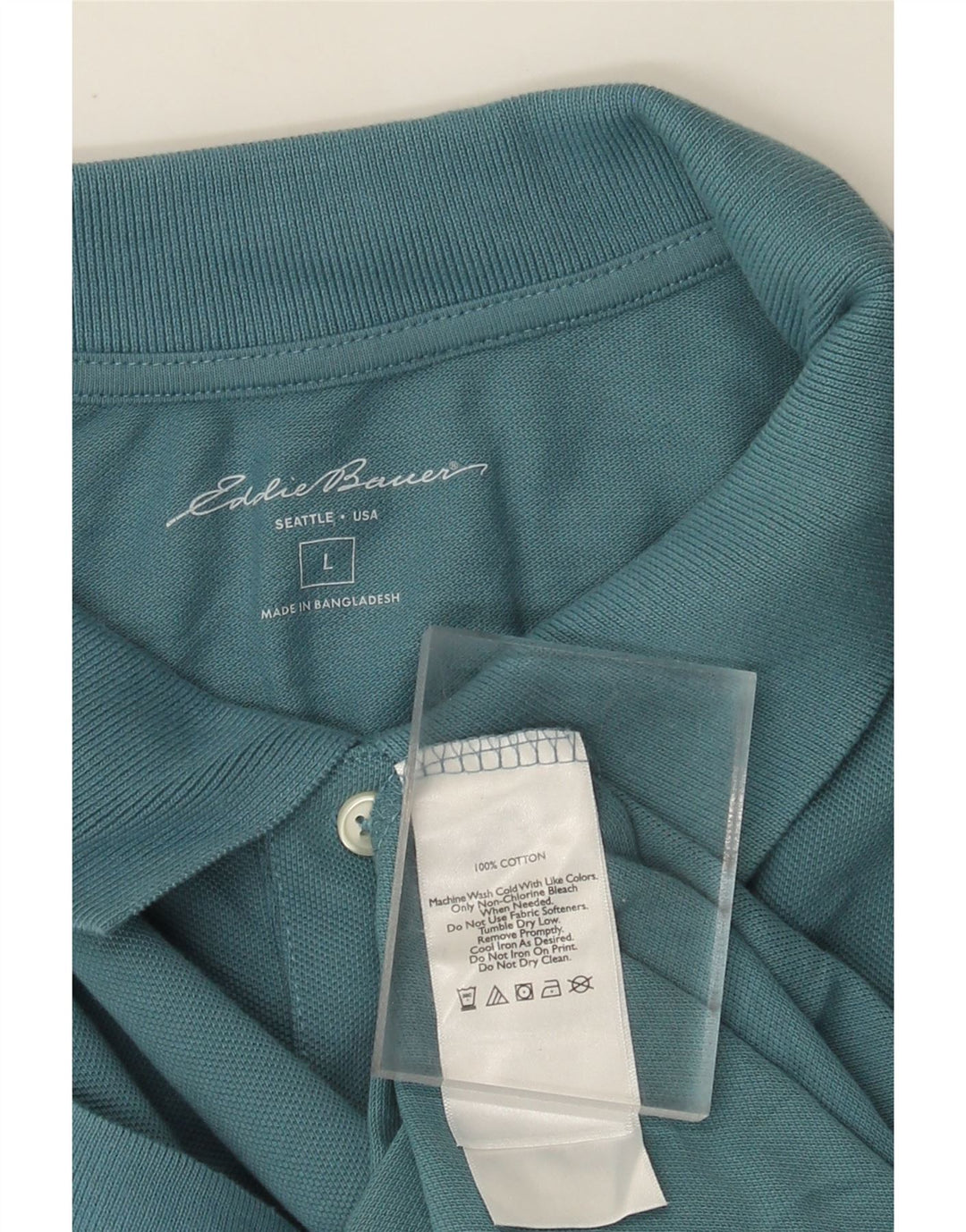 Męska koszulka polo Eddie Bauer, duża, niebieska, bawełniana