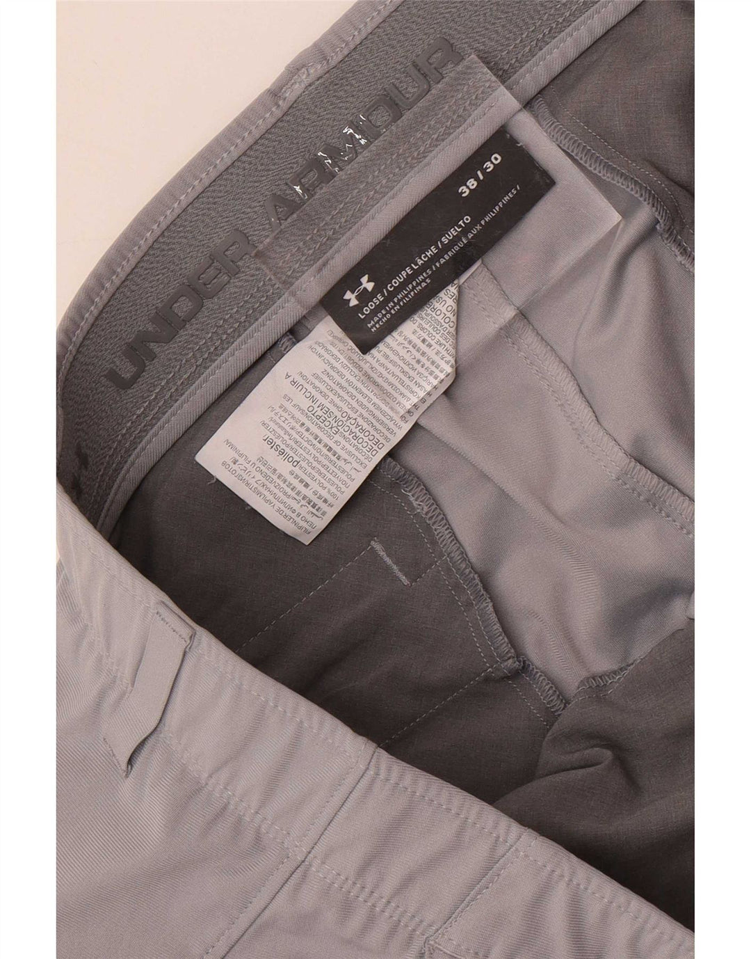 Męskie proste spodnie chino Under Armour W38 L30 Szary poliester