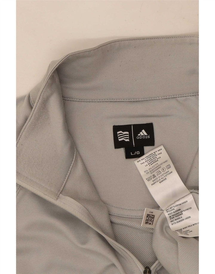 Adidas Męski dres Climawarm z zamkiem błyskawicznym na szyi i dużym szarym poliestrem