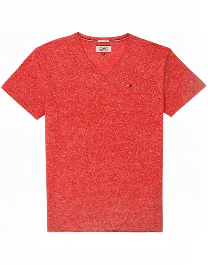 Męska koszulka T-shirt Tommy Hilfiger o regularnym kroju, średni różowy, nakrapiany poliester