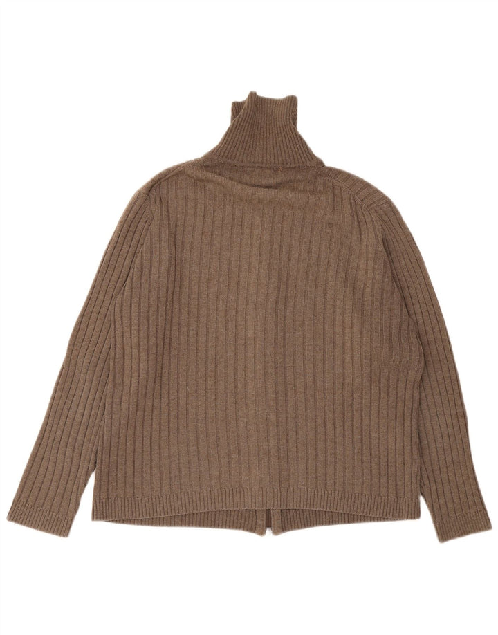 Lacoste Męski sweter rozpinany Rozmiar 6 XL Brązowa wełna