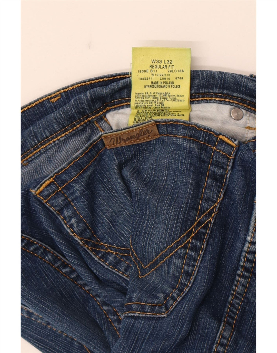 Męskie jeansy Wrangler o regularnym kroju W33 L29, niebieska bawełna