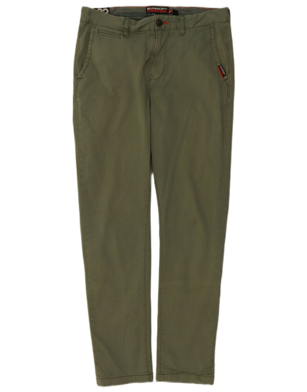 Męskie spodnie chino Superdry Slim Fit W33 L32 Zielona bawełna