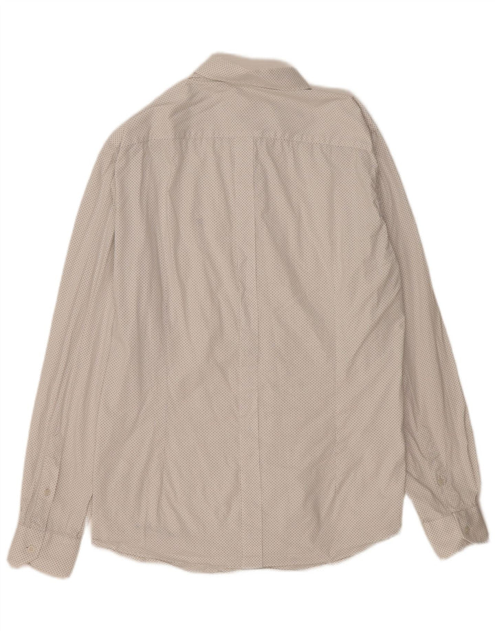 Trussardi Jeans Męska koszula slim fit z abstrakcyjnym wzorem, średnia biała bawełna