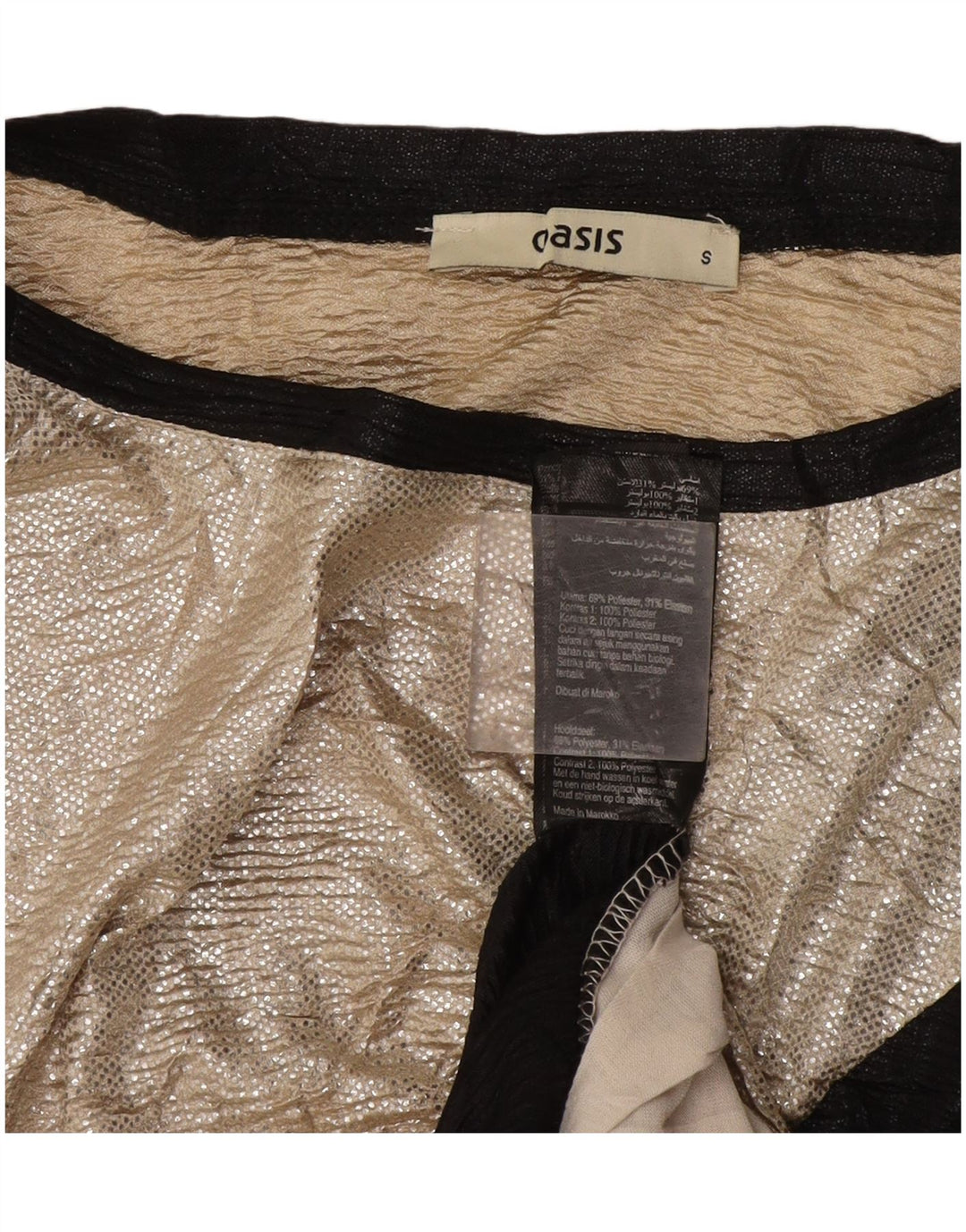 Damska bluzka oversize bez rękawów Oasis Top UK 10 Small Gold Colorblock