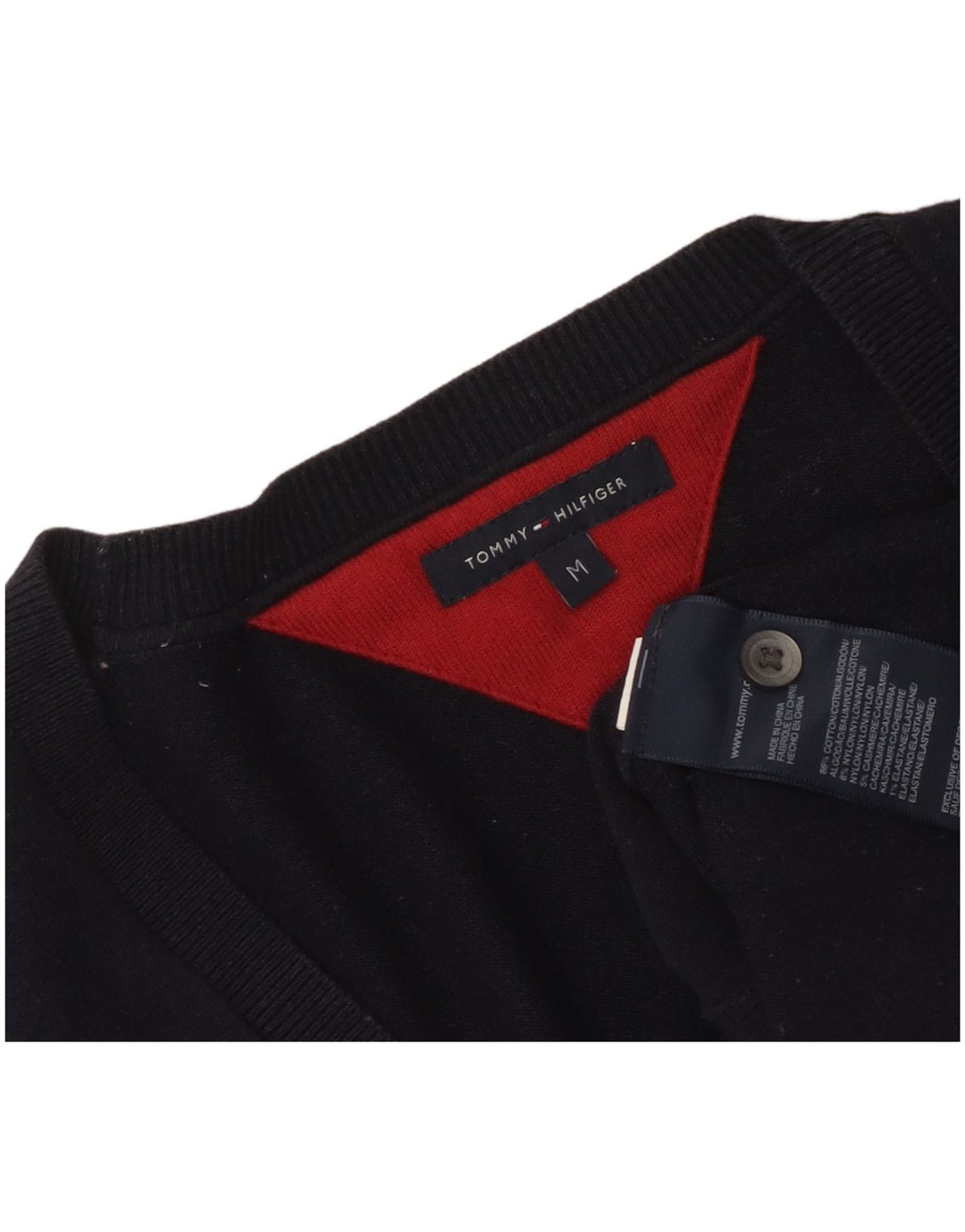 Damski sweter rozpinany TOMMY HILFIGER UK 12, średni granatowy, bawełniany