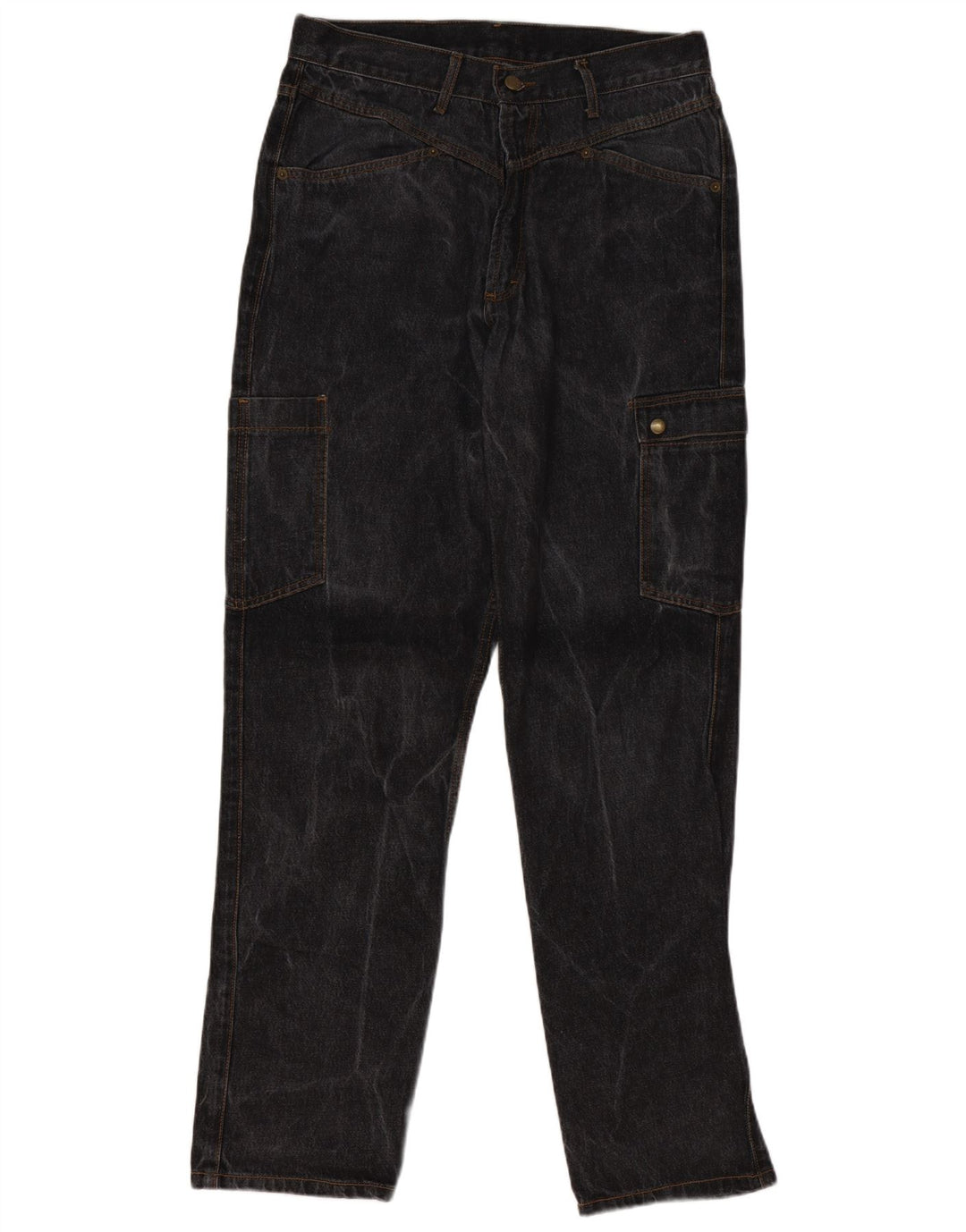 Męskie jeansy cargo w stylu vintage, zwężane W33 L34, szara bawełna