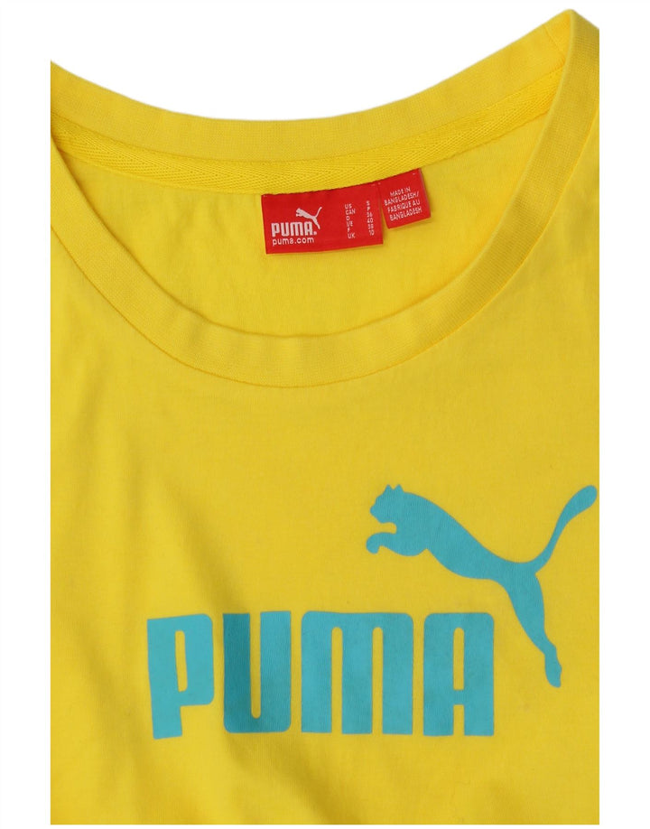 Damska koszulka z grafiką Puma Top UK 10, mała żółta
