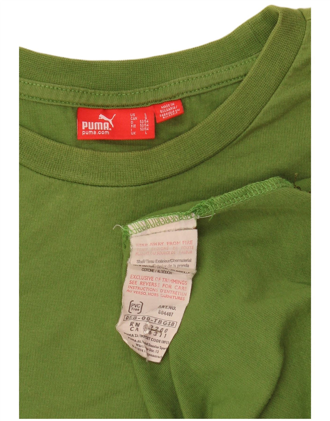 Męski top Puma z długim rękawem, duży, zielony, bawełniany