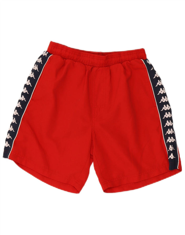 KAPPA Mens Graphic Sport Shorts Small  Red Colourblock Polyester
