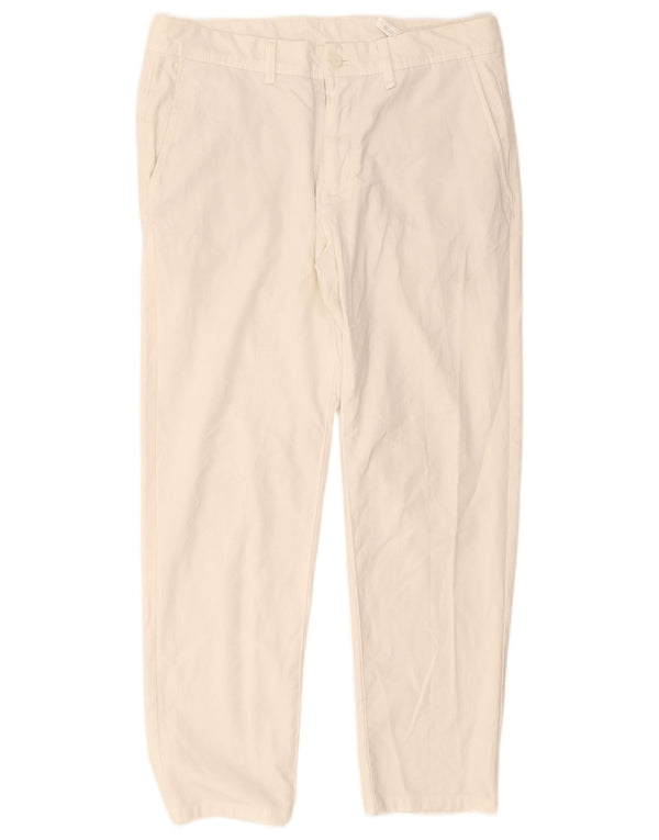 Męskie proste spodnie chino Zara EU 42 Large W32 L28 Biały poliester