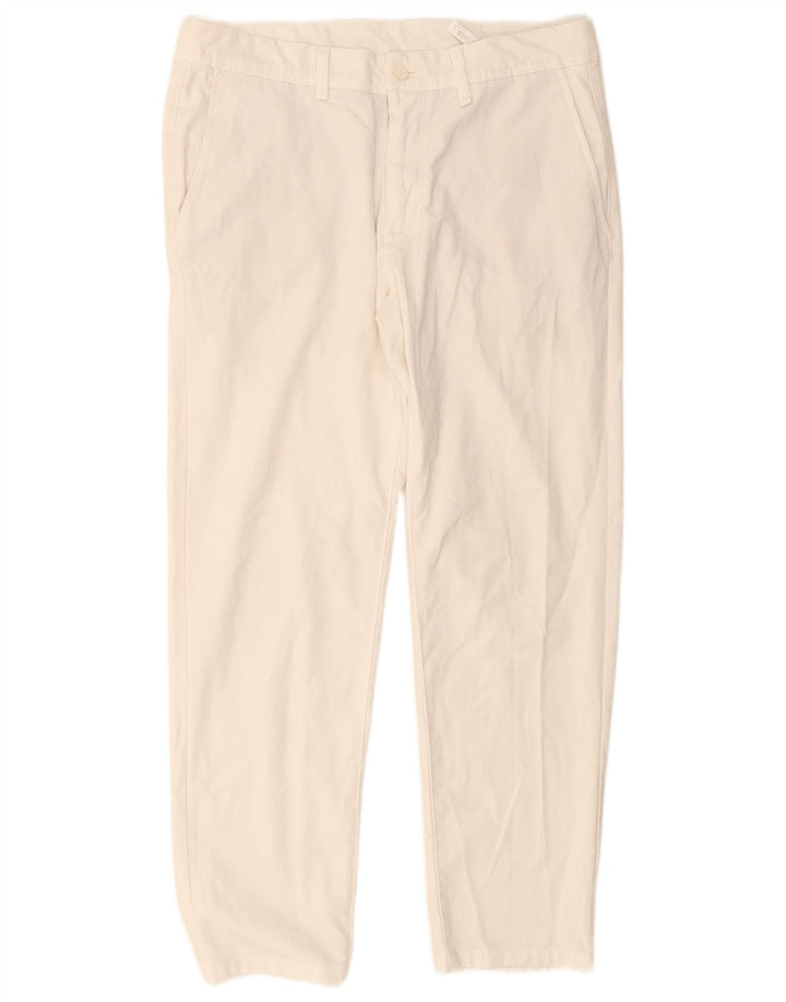 Męskie proste spodnie chino Zara EU 42 Large W32 L28 Biały poliester