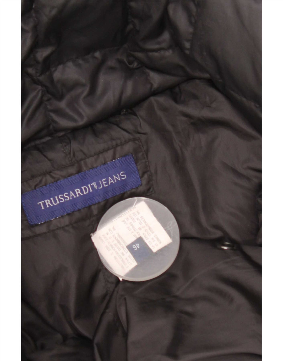 Damski ocieplany płaszcz Trussardi Jeans IT 46, duży, czarny