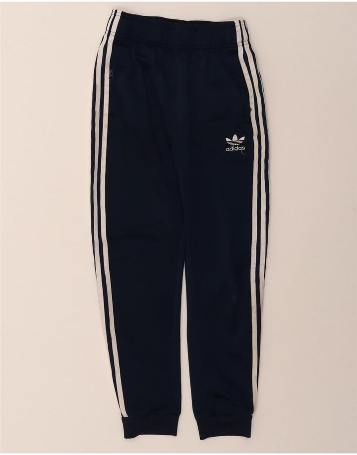 ADIDAS Boys Tracksuit Trousers Joggers 11-12 Years  Navy Blue Polyester Vintage Adidas and Second-Hand Adidas from Messina Hembry 