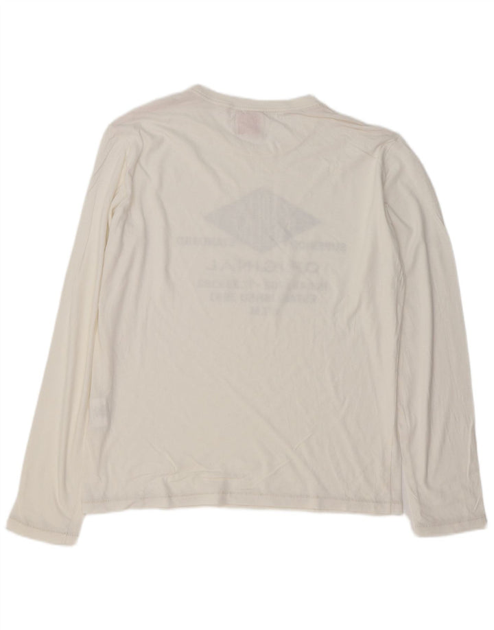 Męski graficzny top REPLAY z długim rękawem, duży, biały, bawełniany