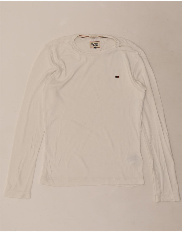Męski top Tommy Hilfiger z długim rękawem, mały, biały, bawełniany