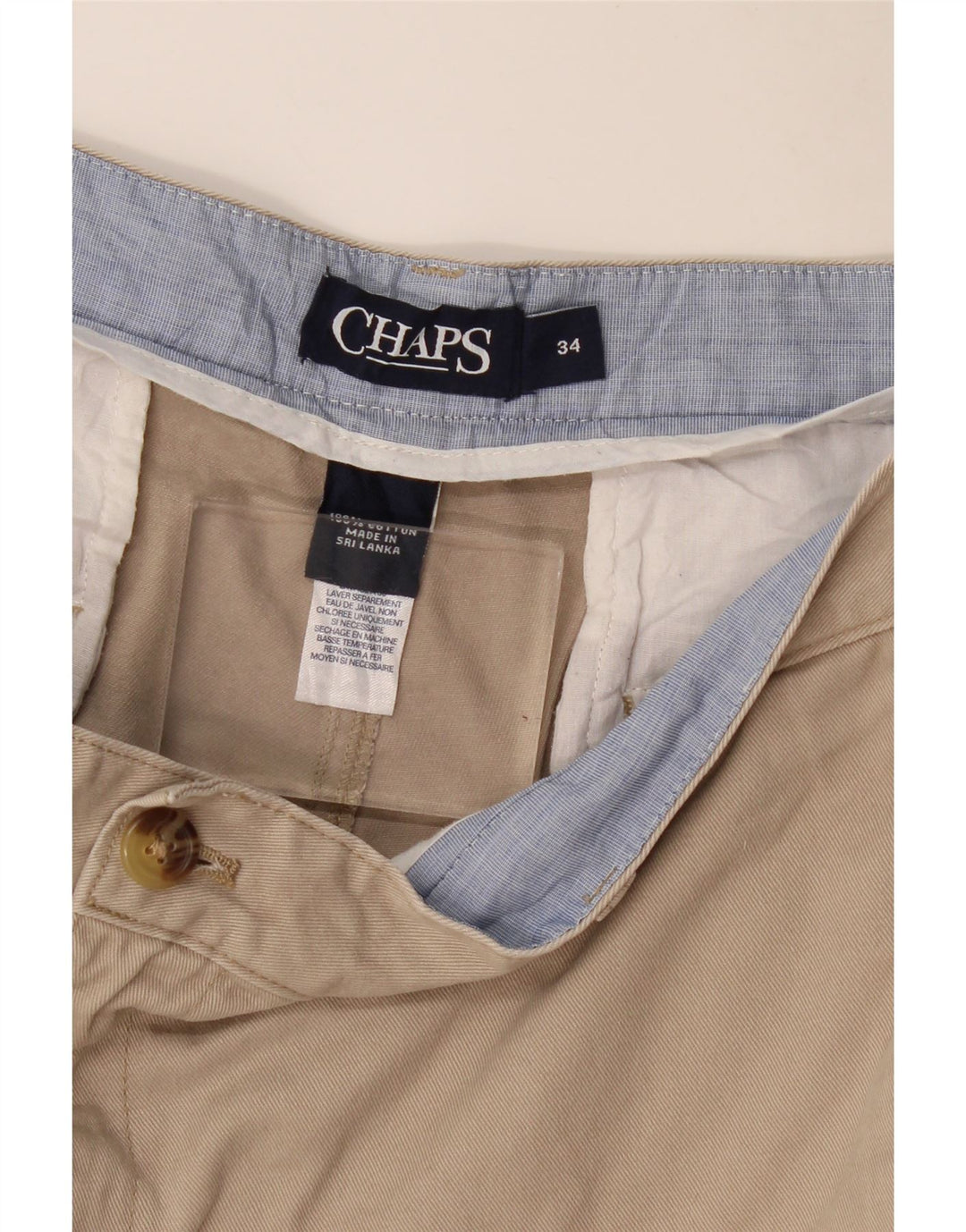 Męskie spodenki chino CHAPS W34, duże, beżowe, bawełniane