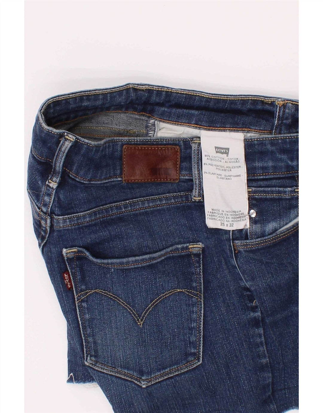 Damskie spodenki jeansowe Levi's W25 XS, niebieska bawełna