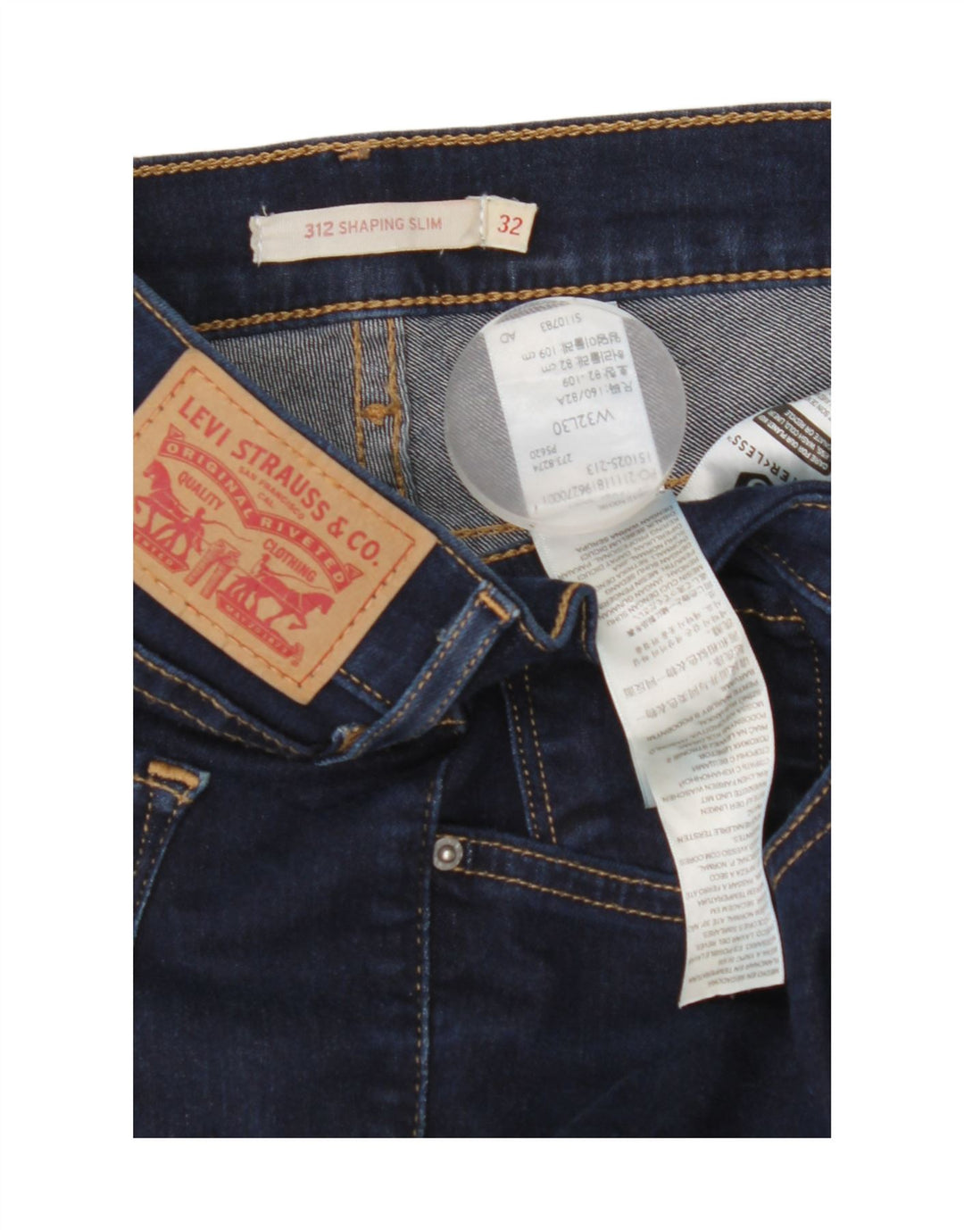 Damskie jeansy Levi's 312 Shaping W32 L30 Niebieska bawełna