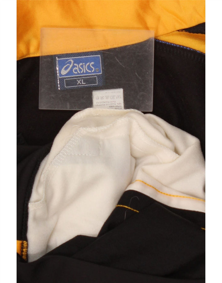 Męska kurtka dresowa ASICS z grafiką XL, czarny poliester z blokami kolorów