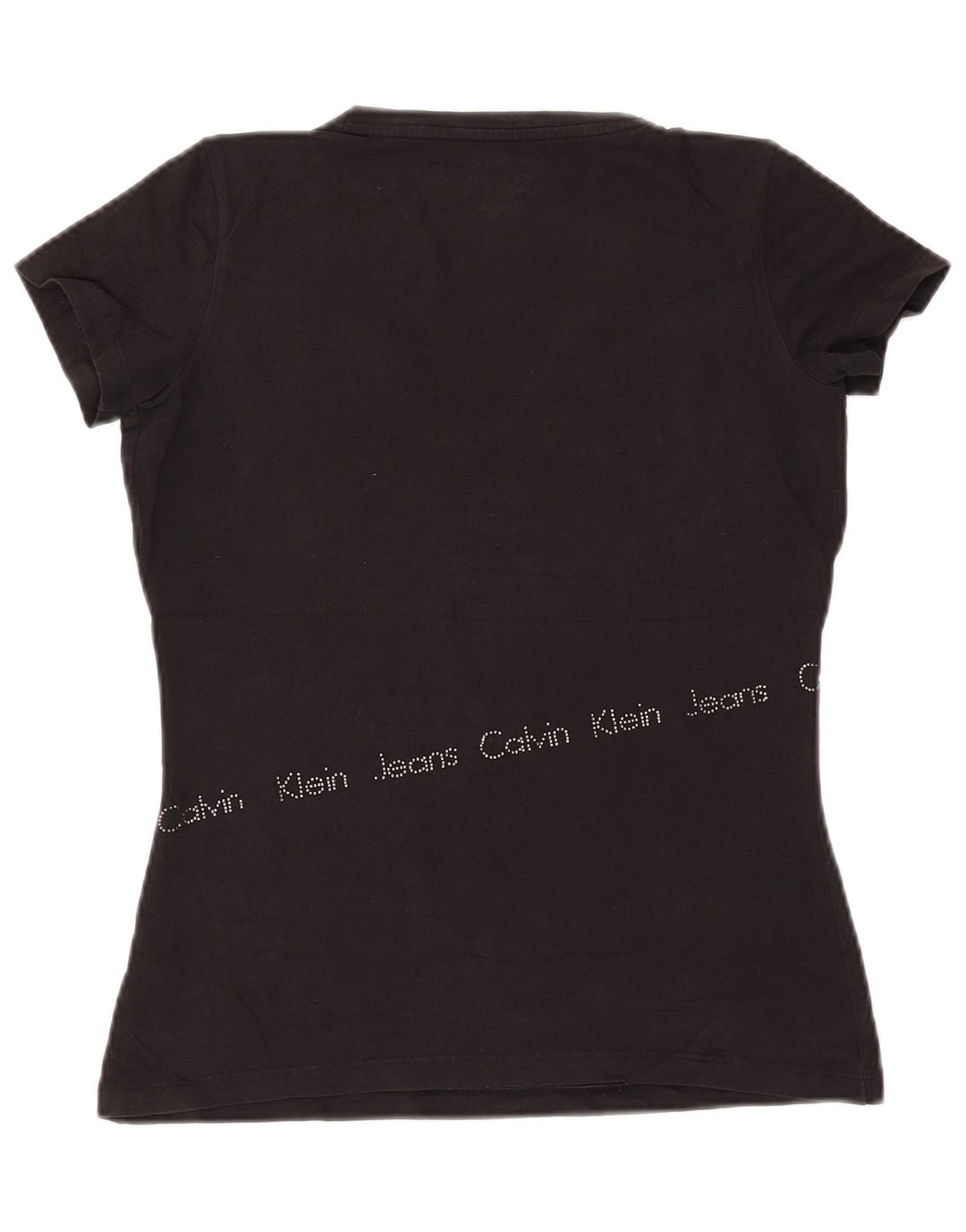 Damski T-shirt z grafiką CALVIN KLEIN JEANS Top UK 12 Średni Czarny