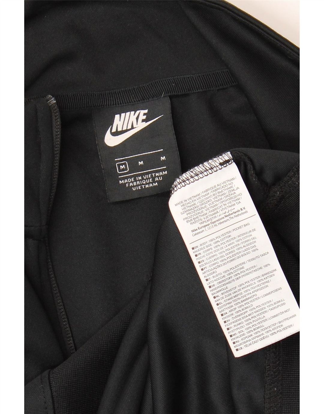 NIKE Mens Tracksuit Top Jacket Medium Black Polyester