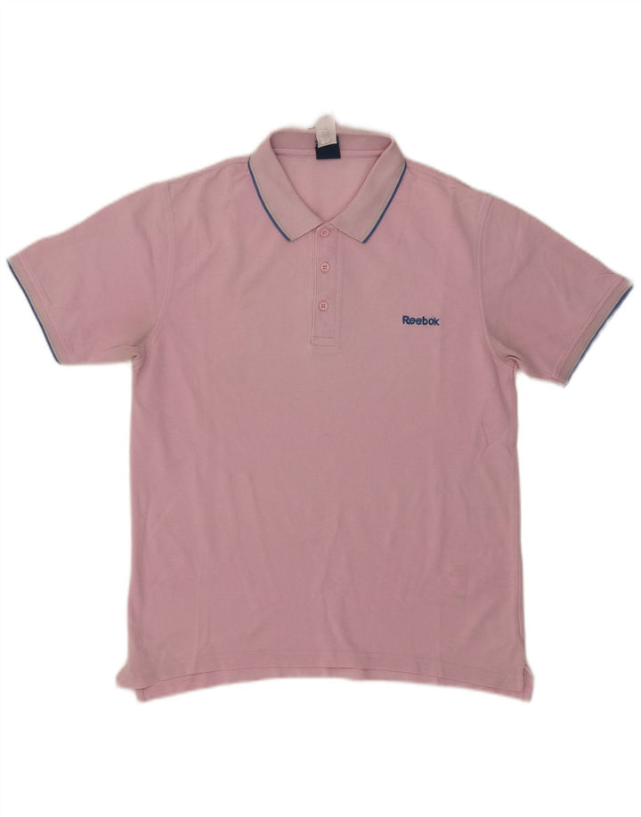 Męska koszulka polo Reebok, średnia, różowa, bawełniana