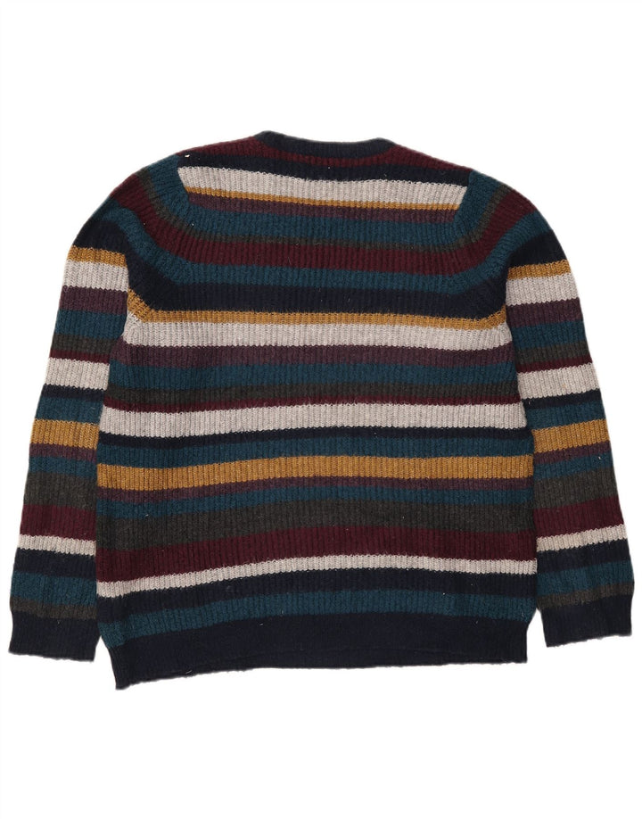 Marks & Spencer Męski sweter z okrągłym dekoltem, średnie, wielokolorowe paski