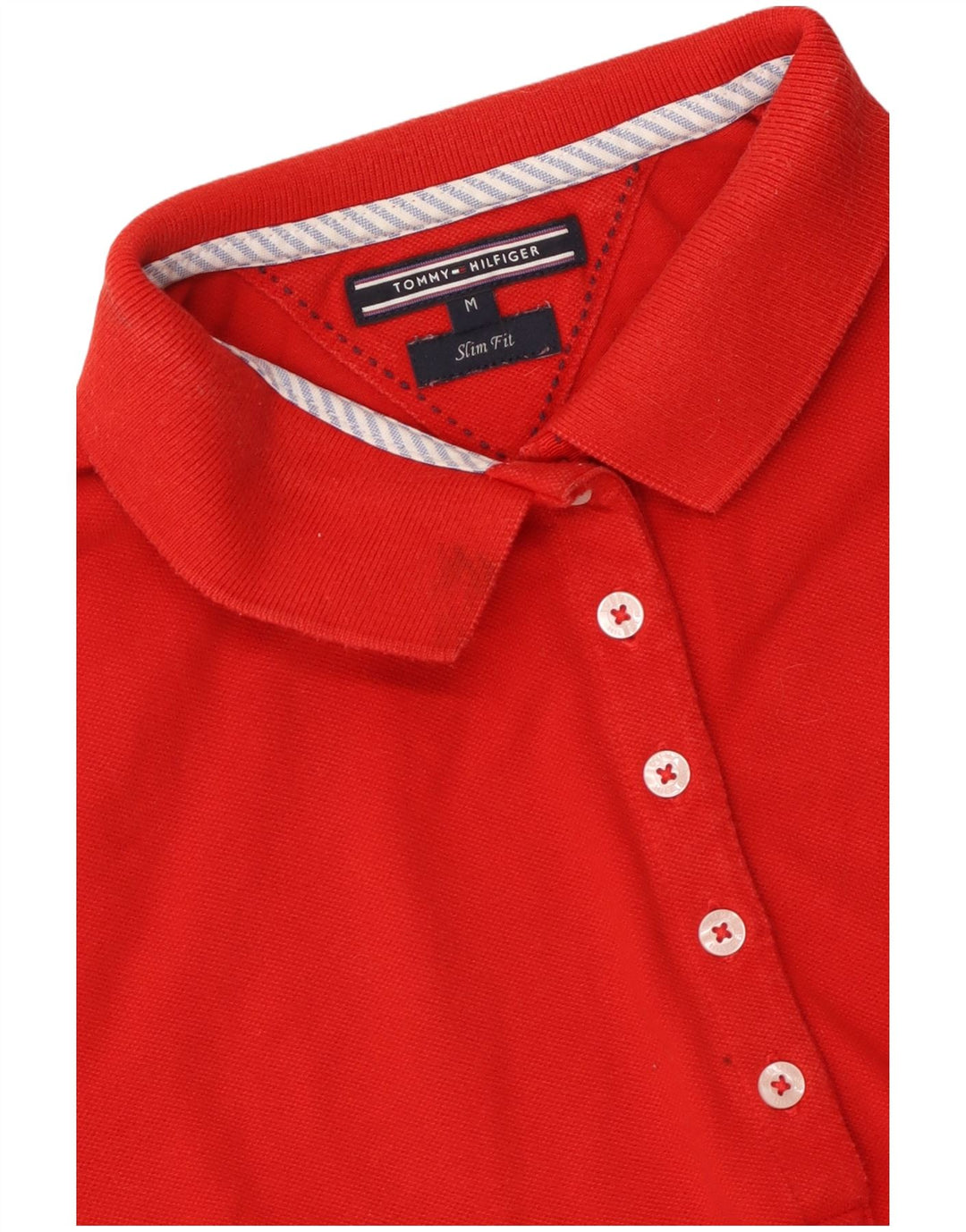 Damska koszulka polo slim fit TOMMY HILFIGER UK 12, średnia czerwień