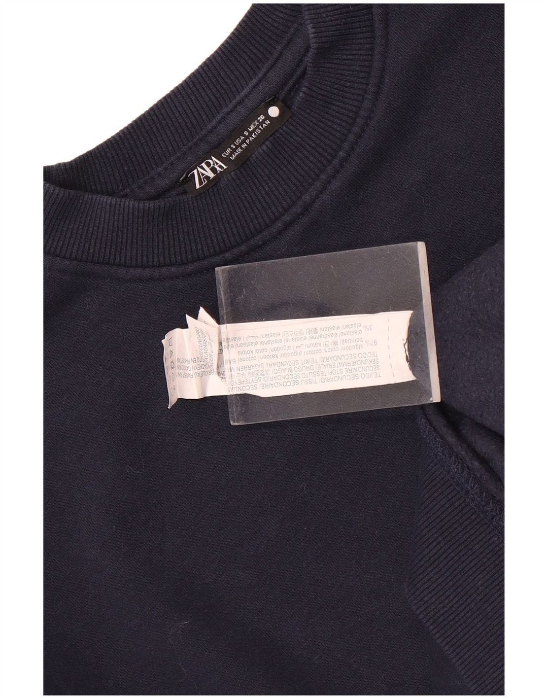 Zara Męska bluza dresowa, mała, granatowa, bawełniana