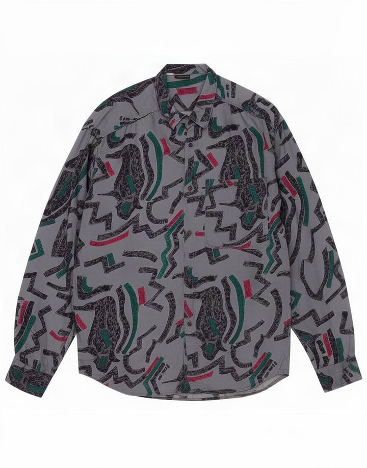 Schoffel Męska koszula w abstrakcyjny wzór XL Szary octan