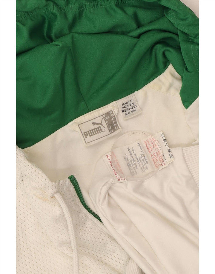 Damska kurtka dresowa z kapturem i kapturem Puma UK 16, duża, biała, z blokami kolorów