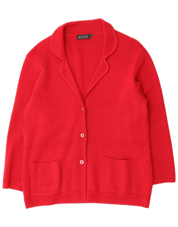 Sweter damski Blarney Woolen Mills UK 16, duża czerwona wełna