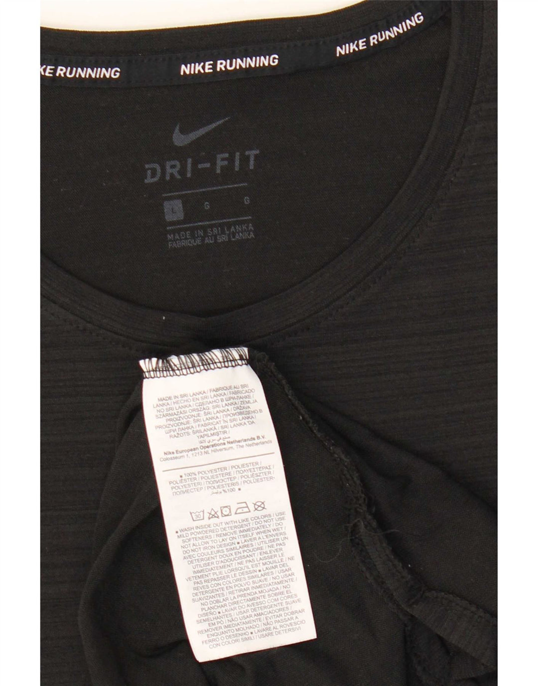 Męski T-shirt Nike Dri Fit, duży, czarny, poliestrowy w prążki