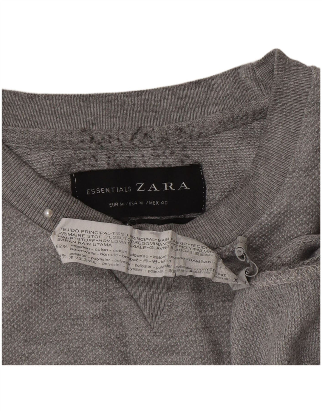Męski sweter Zara, średnioszary, bawełniany