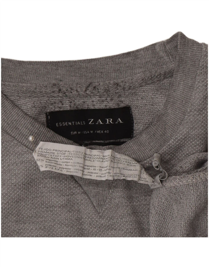Męski sweter Zara, średnioszary, bawełniany