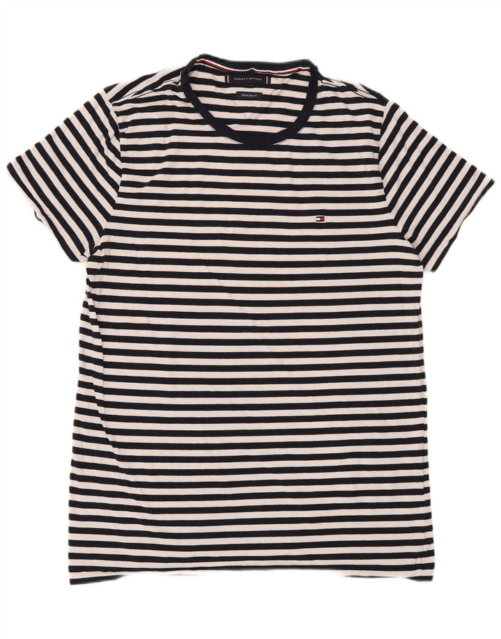 T-shirt męski TOMMY HILFIGER Extra Slim, duży, bawełniany w granatowe paski
