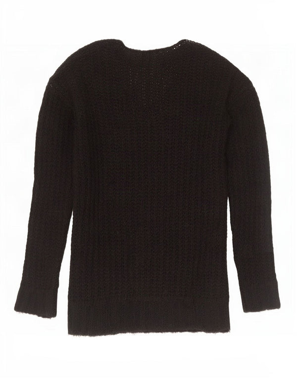Sweter damski Zara z dekoltem w kształcie litery V, UK 14, średni czarny akryl