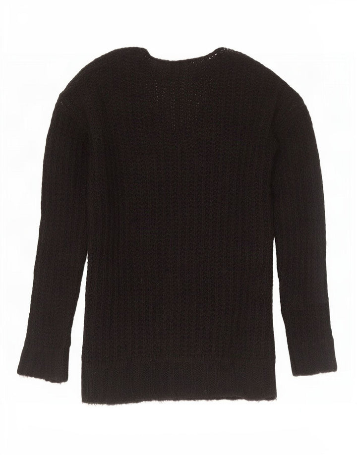 Sweter damski Zara z dekoltem w kształcie litery V, UK 14, średni czarny akryl