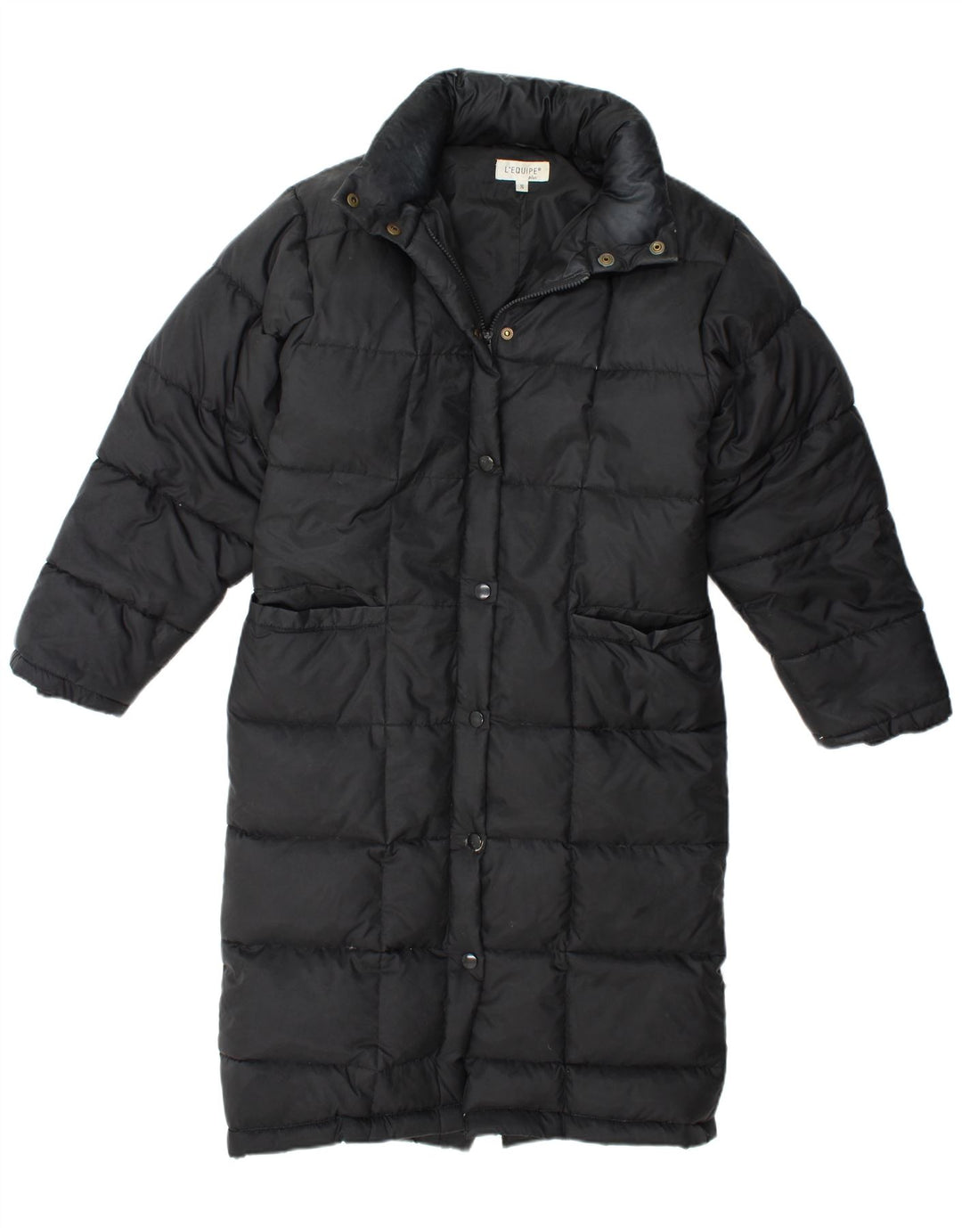 Damski ocieplany płaszcz z kapturem L'EQUIPE UK 10, mały, czarny
