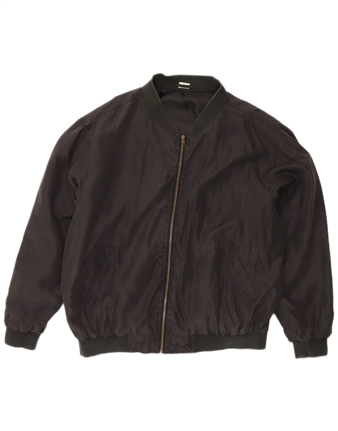 Vintage Mens Bomber Jacket UK 42 XL Black Silk