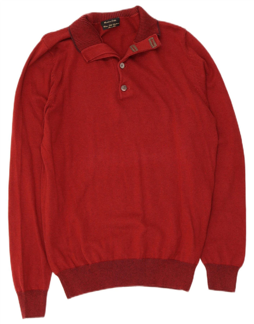 Męski sweter zapinany na guziki Massimo Dutti, średniej wielkości bordowa bawełna