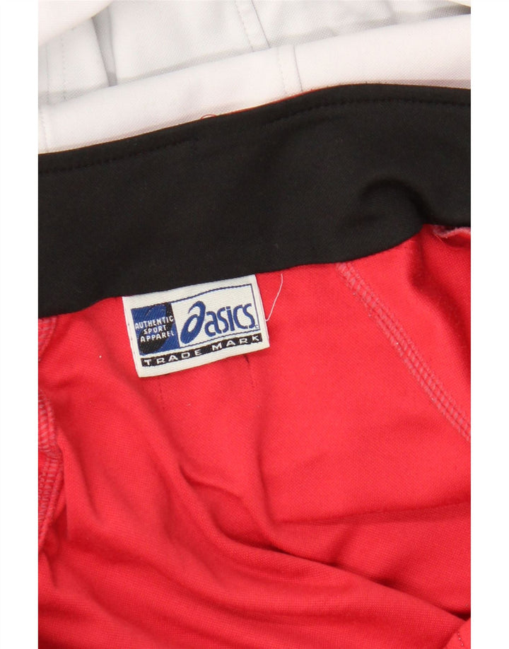 Męski sweter z kapturem i zamkiem błyskawicznym Asics, sportowy, w średnie czerwone paski