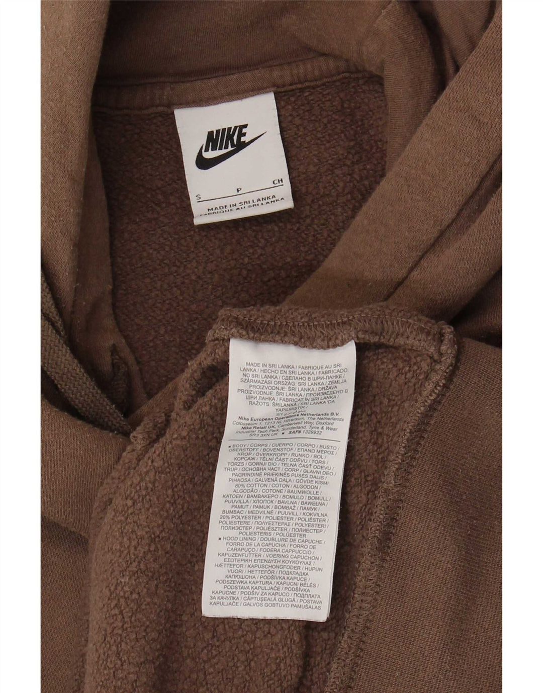 Męski sweter z kapturem Nike, mały, beżowy, bawełniany