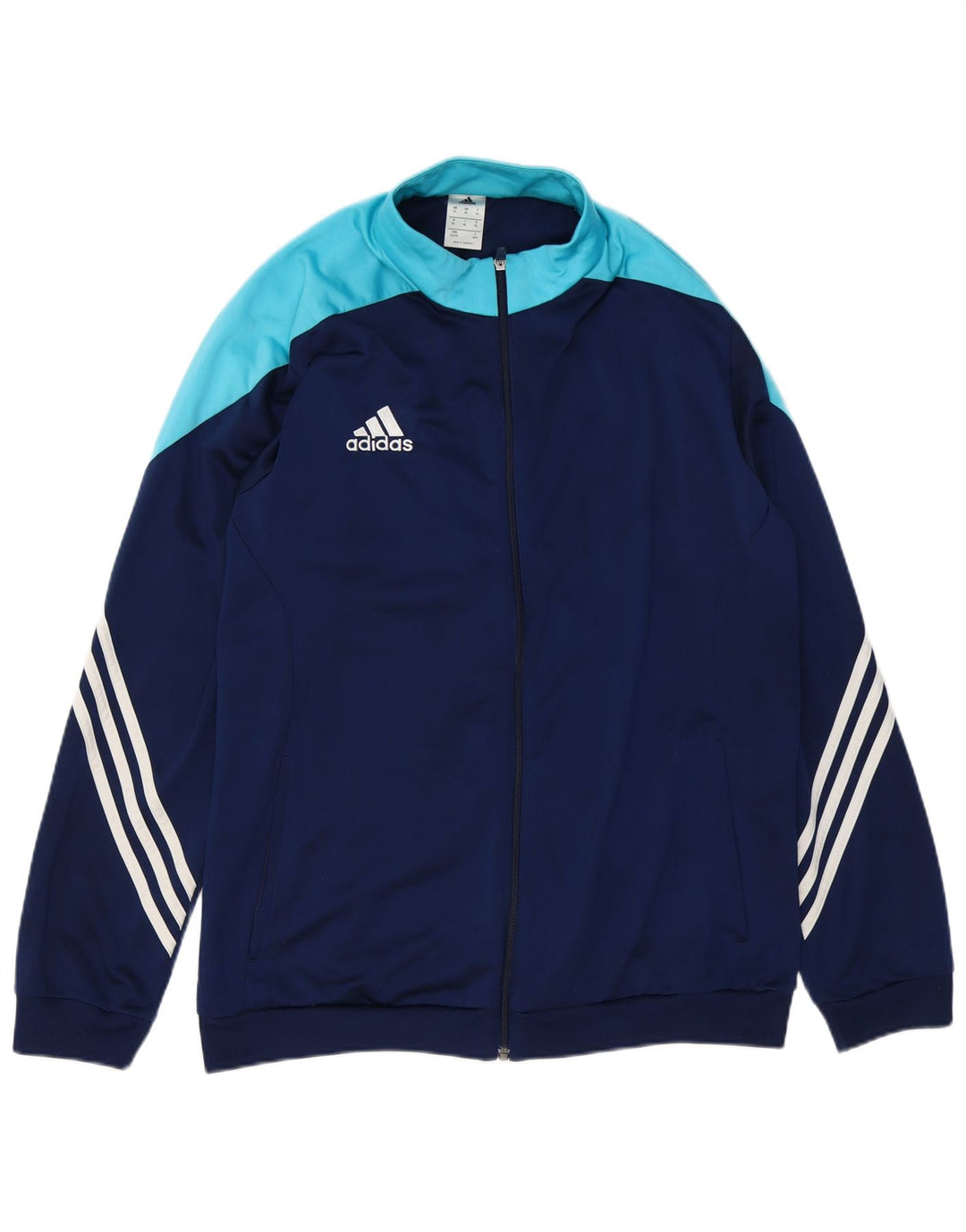 Męska kurtka dresowa ADIDAS XL, granatowa, z poliestru w blokach kolorów