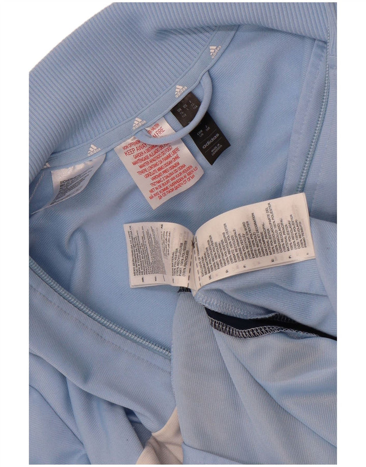 Chłopięca kurtka dresowa Adidas 13-14 lat Niebieski poliester z blokami kolorów