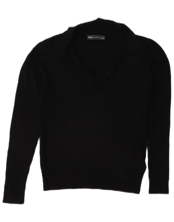 Damski sweter polo Marks & Spencer UK 8 Small, czarna wiskoza