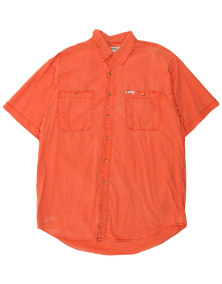 Męska koszula z krótkim rękawem Wrangler XL, pomarańczowa, bawełniana