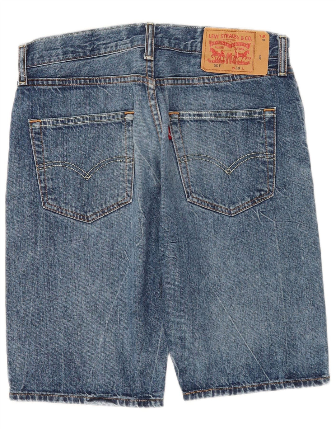 Męskie spodenki jeansowe Levi's 501 W30 Średnioniebieskie, bawełniane