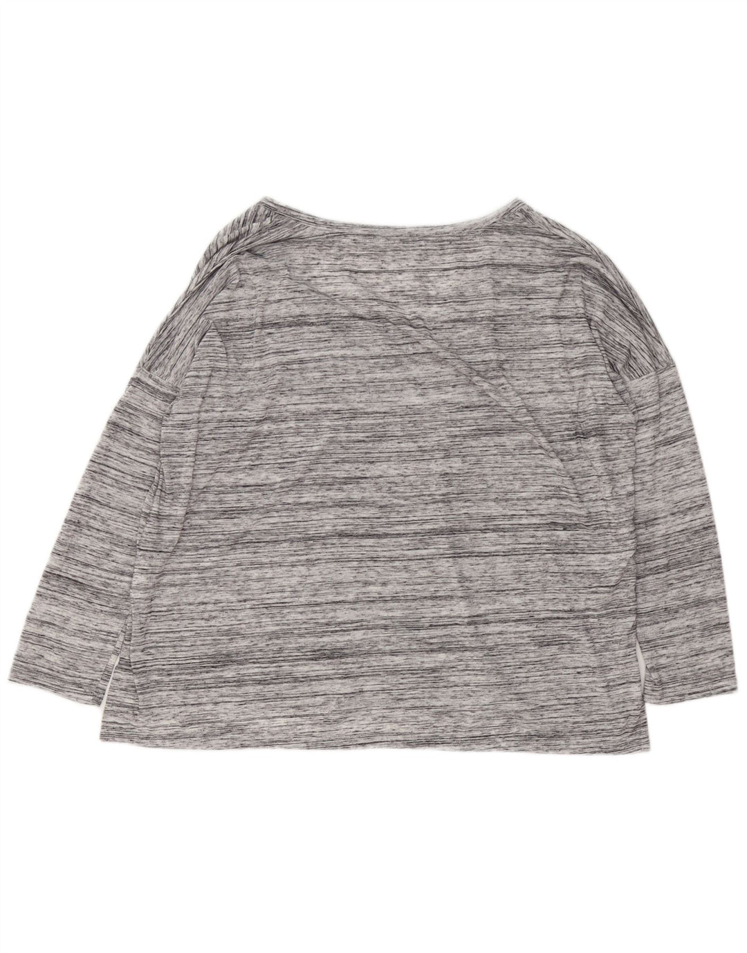 Damski top oversize Zara z długim rękawem, UK 14, średni szary, nakrapiany poliester